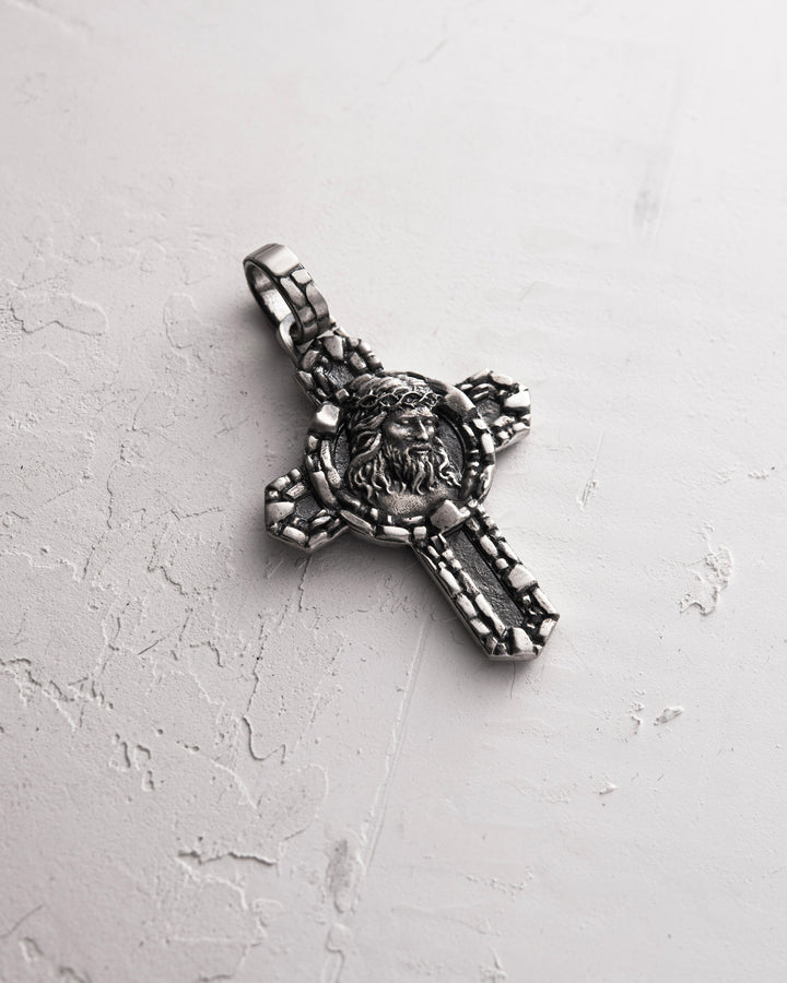 Silver cross JESUS CHRIST. ENLIGHTENMENT