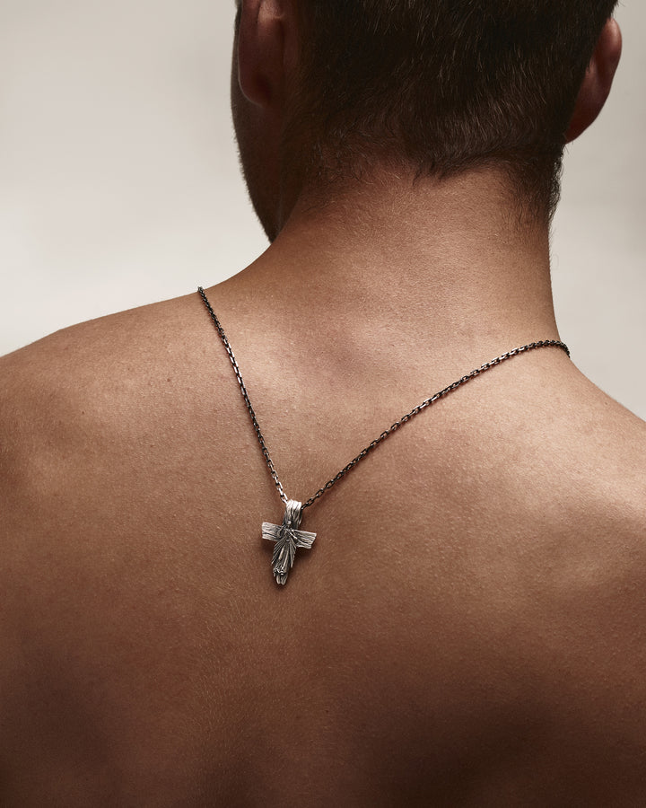 Silver cross JESUS CHRIST. FORGIVENESS