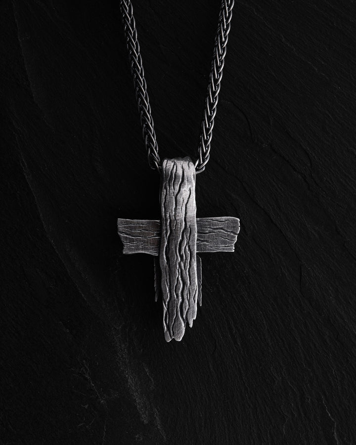 Silver cross JESUS CHRIST. FORGIVENESS