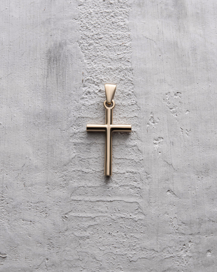 14k yellow gold cross ANBETUNG (mini)