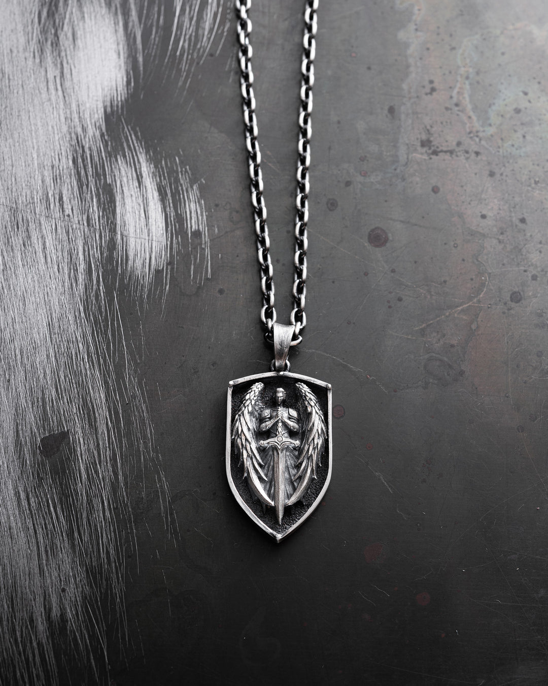 Colgante de plata - escudo ÁNGEL DE LA GUARDA