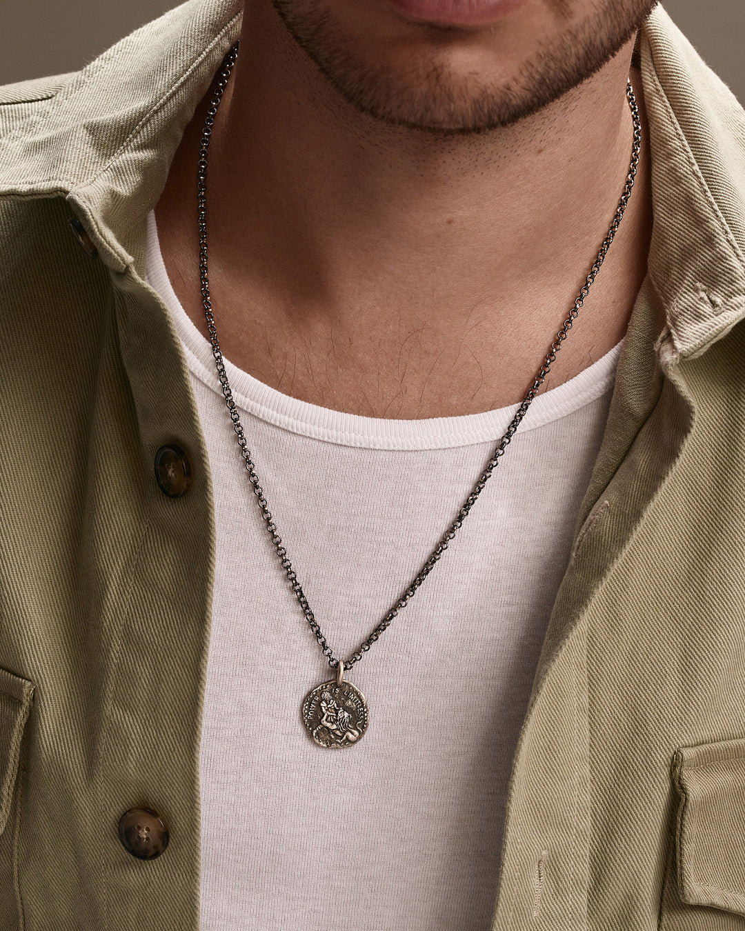 Silver pendant ANTIC NUMMUM. POWER IS LIMITLESS