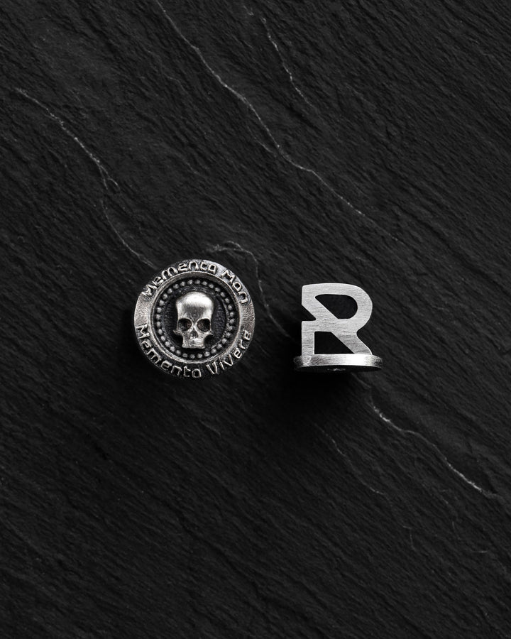 Silver single earring MEMENTO MORI. VIVERE MEMENTO