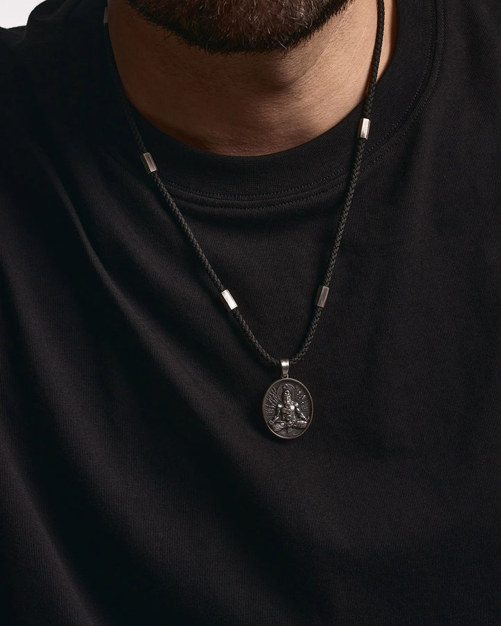 Silver pendant BUDDHA 7 CHAKRAS MEDITATION