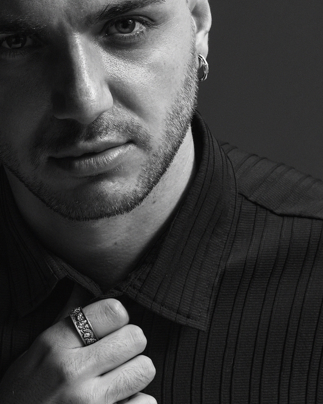 Silver single earring RUDENESS