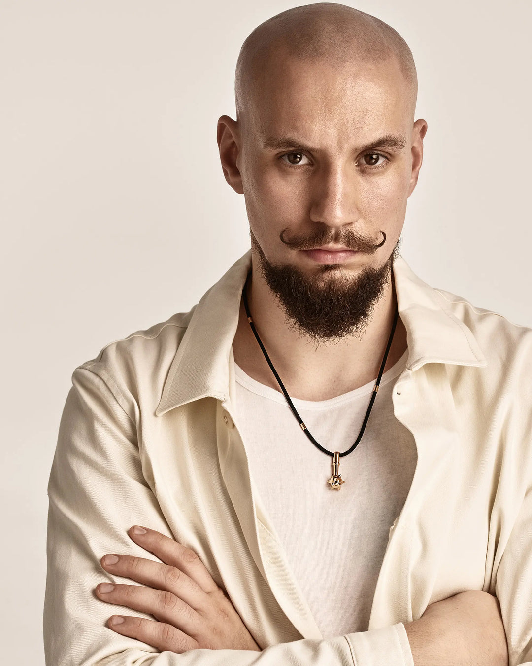 Seam cord with 14k rose gold inserts