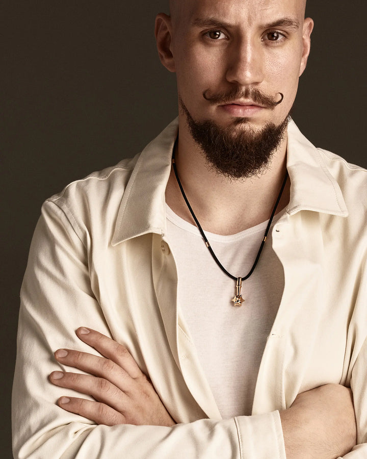 Seam cord with 14k rose gold inserts