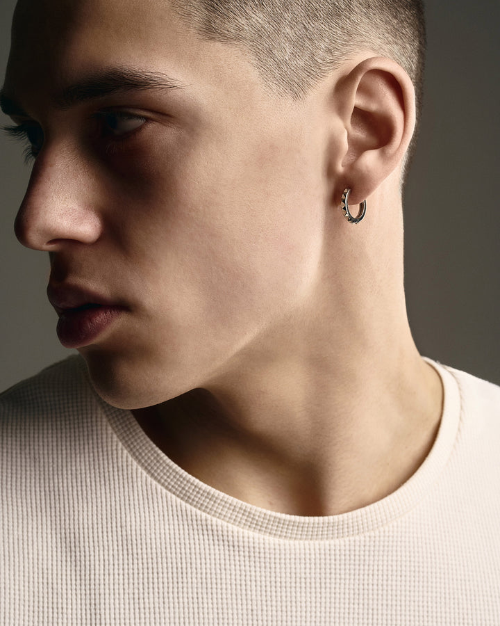 14k white gold single earring HARD