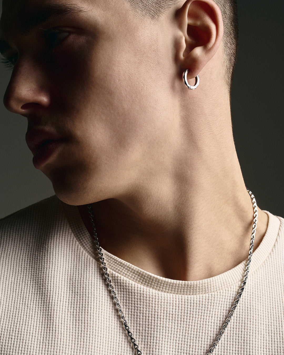 14k white gold single earring FLASH