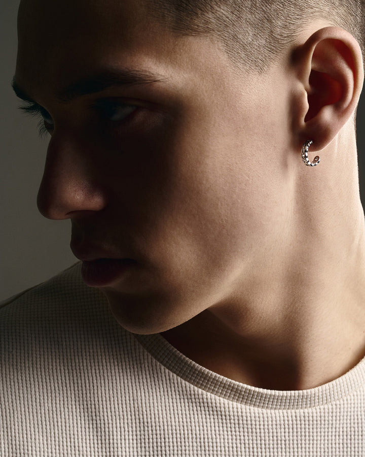 14k white gold single earring CHAIN