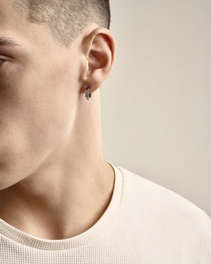 14k white gold single earring EDGES