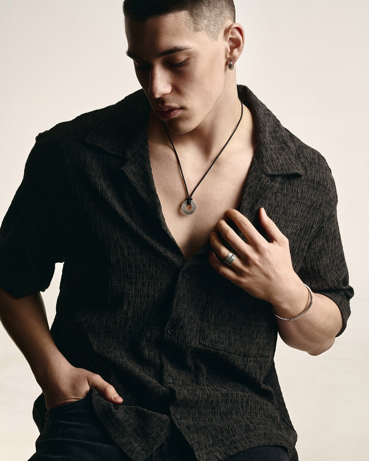 Silver ring ERVARING. BLACK STONES