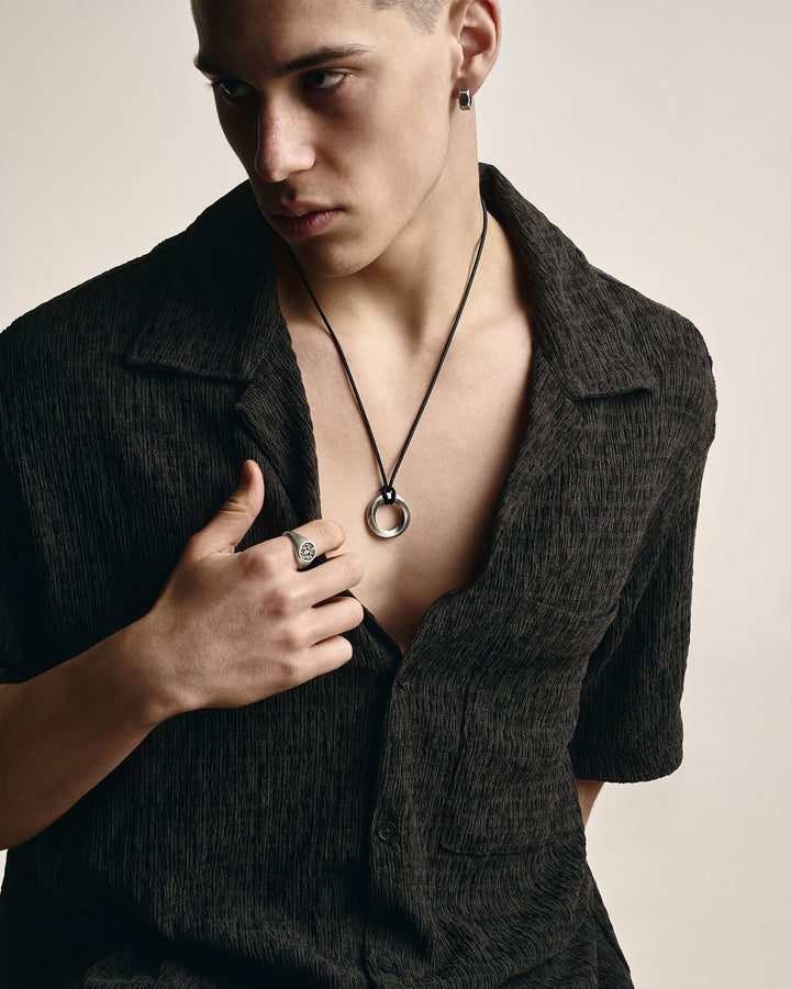 Silver pendant INFINITE LOOP (on cord)