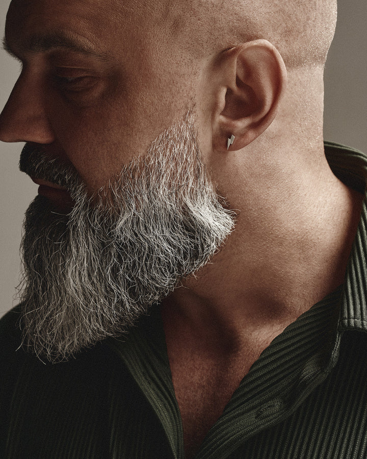 Silver single earring LIGHTNING