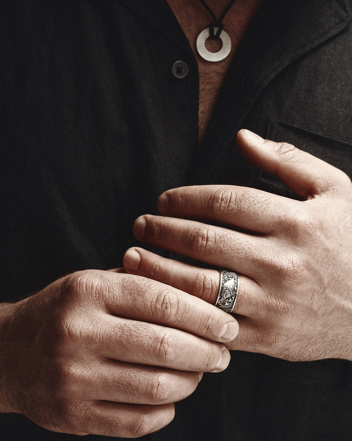 Silver ring MONEY GRABBING FISH