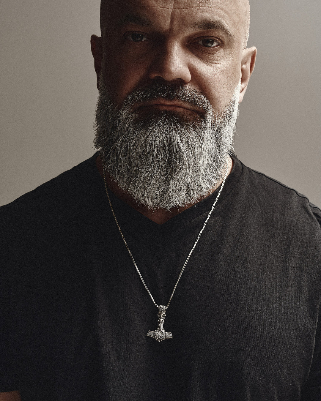 Silver pendant - hammer HELMET OF TERROR WITH SKULL