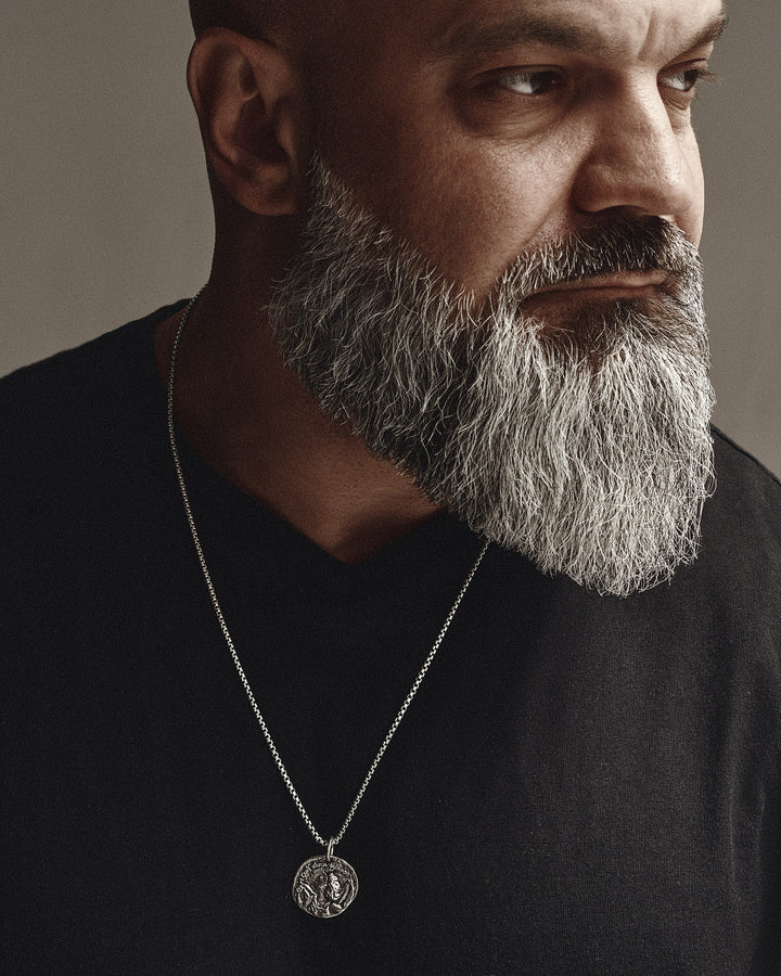 GREEK COIN silver pendant