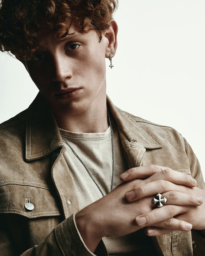 Silver single earring CROSS PATTÉE