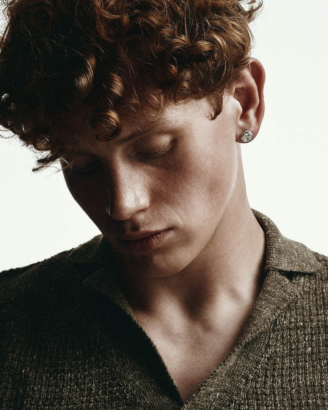 Silver single earring MONTE