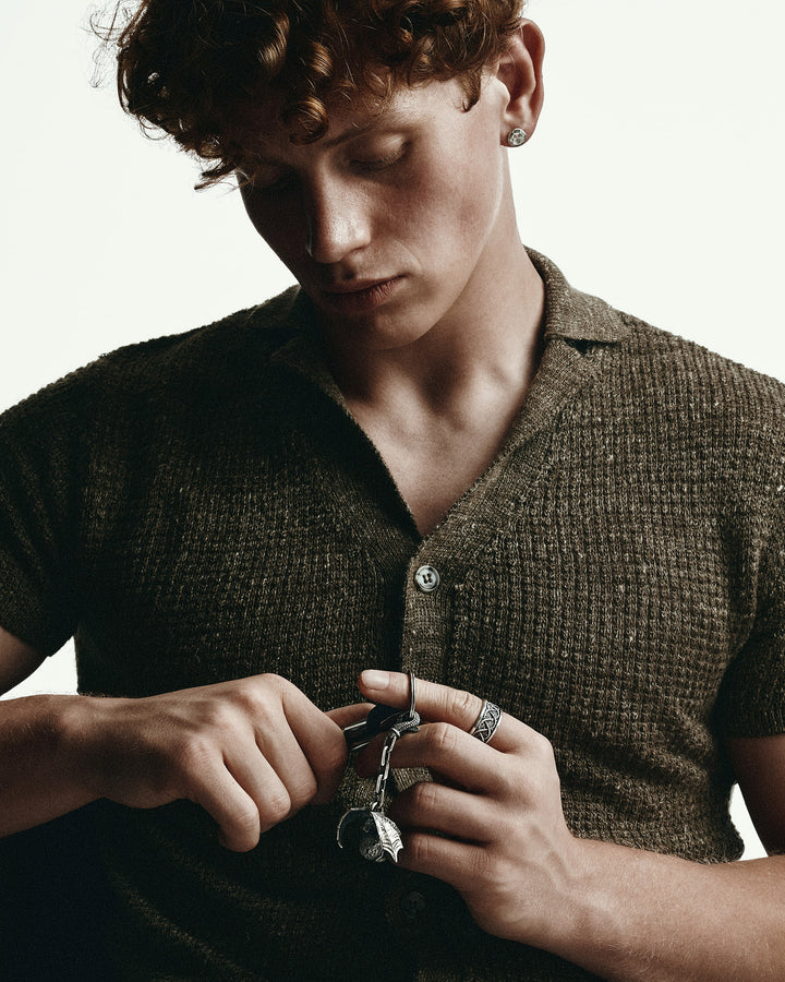 Silver keychain DRACO MUNDI