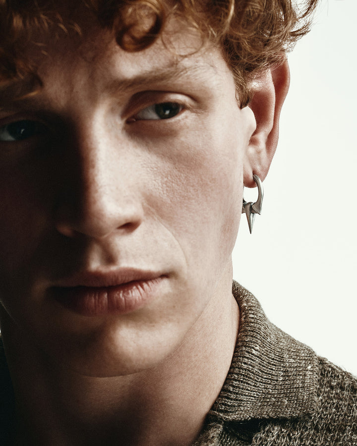 Silver single earring WANDERER