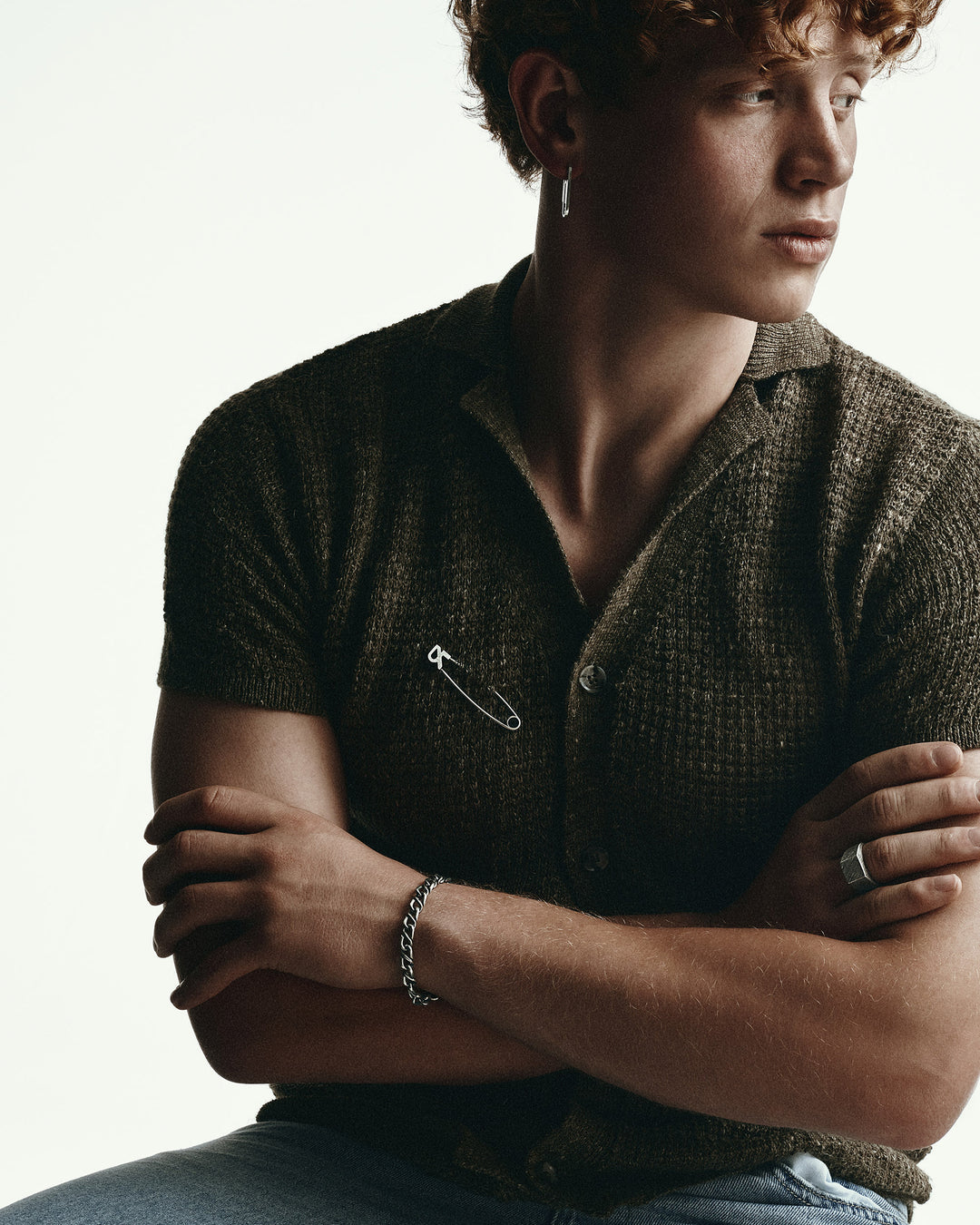 Silver single earring CLIP