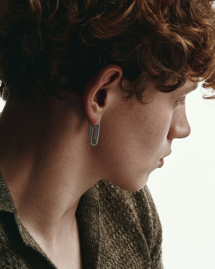 Silver single earring CLIP