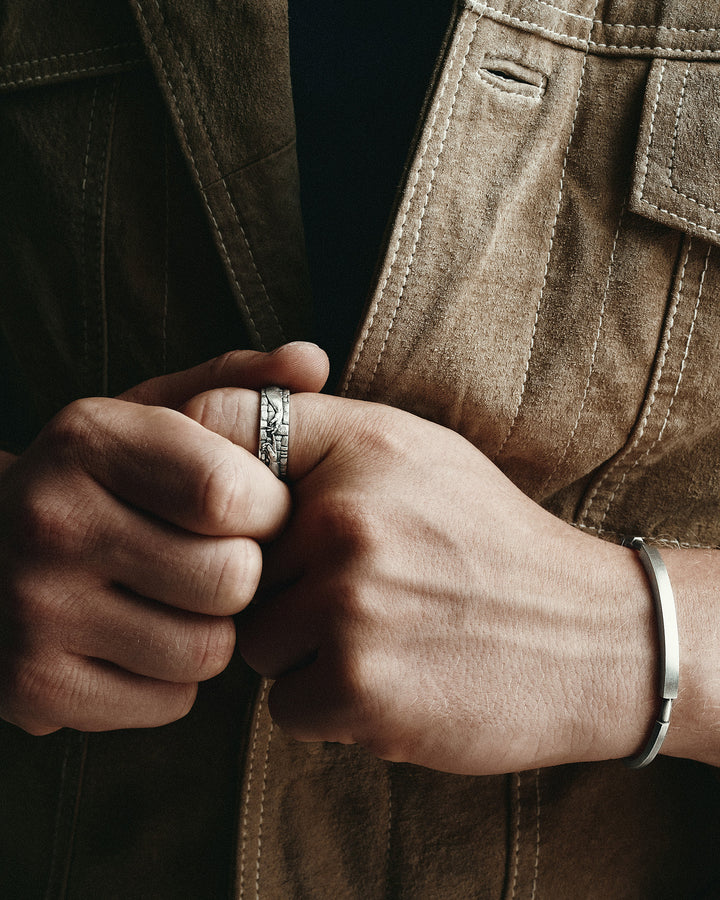 Silver ring THE CREATION OF ADAM - Michelangelo