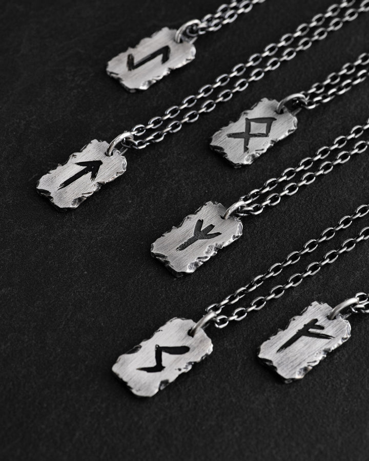 Silver pendant RUNE AMULET - EIHWAZ