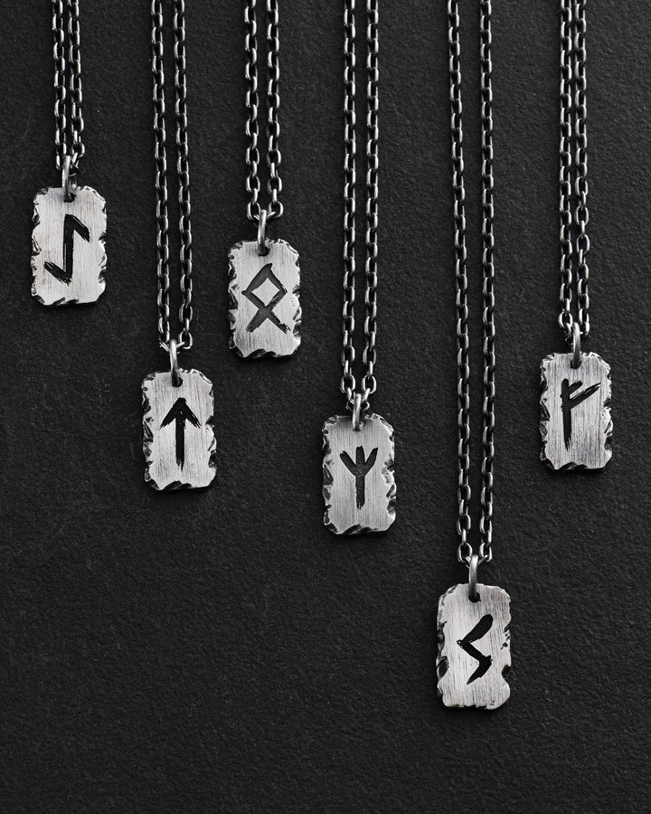 Silver pendant RUNE AMULET - EIHWAZ