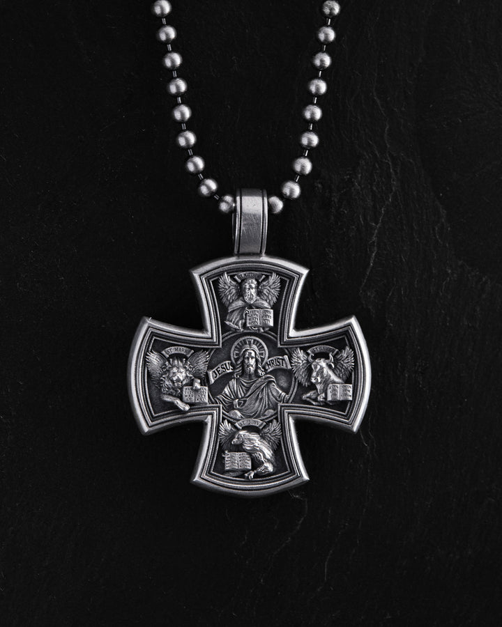 Silver cross MARK LUKE JOHN FOUR EVANGELISTS