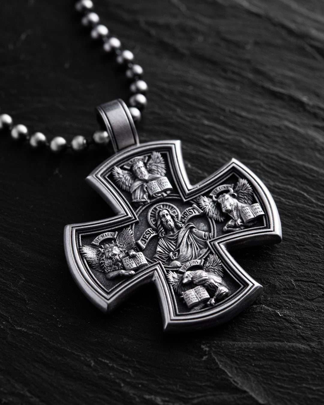 Silver cross MARK LUKE JOHN FOUR EVANGELISTS