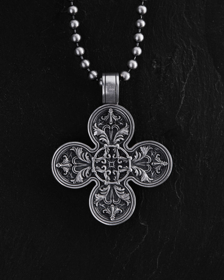 Silver cross JESUS AND THE FOUR ARCHANGELS