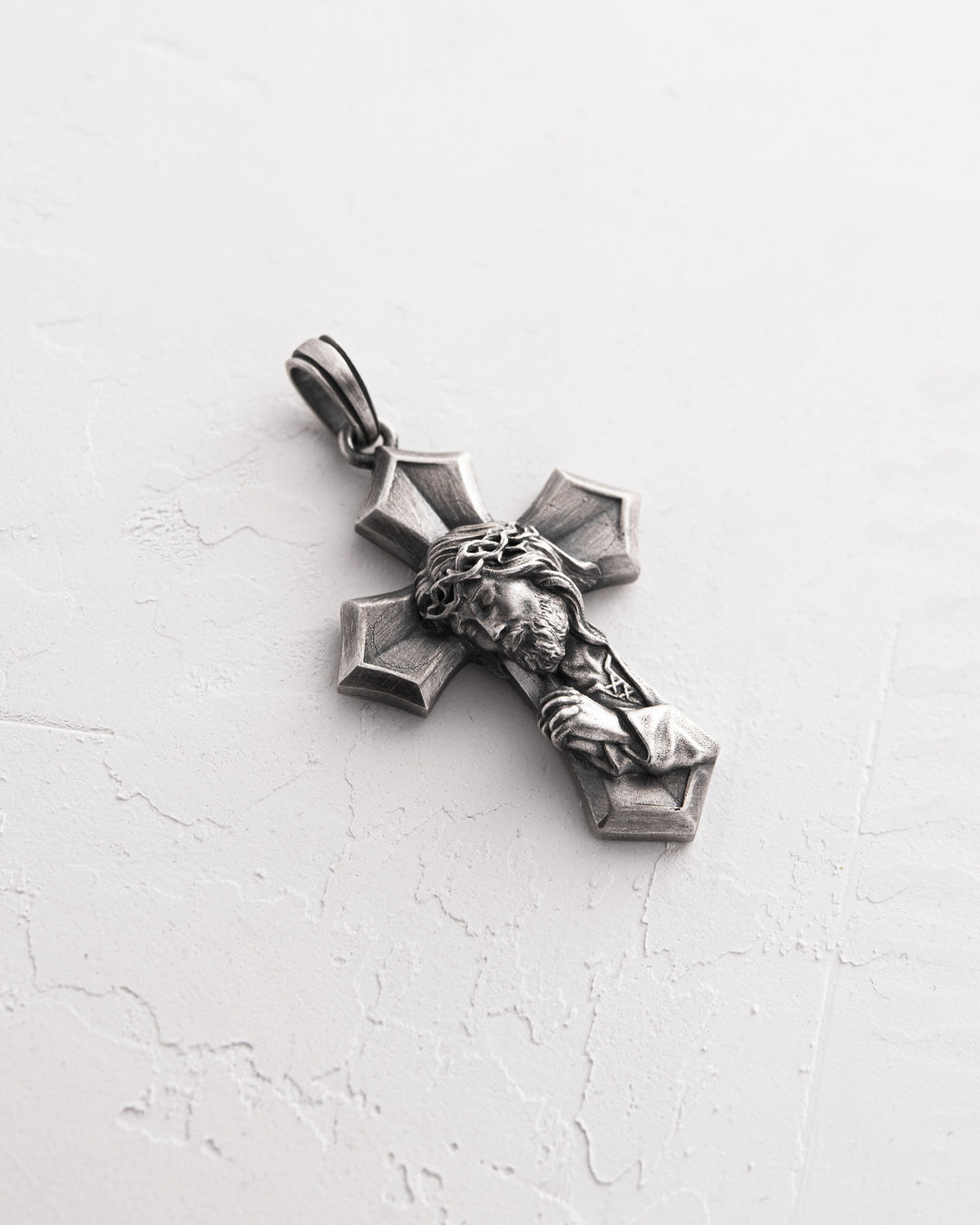 Silver cross SAVIOR CHRIST JESUS