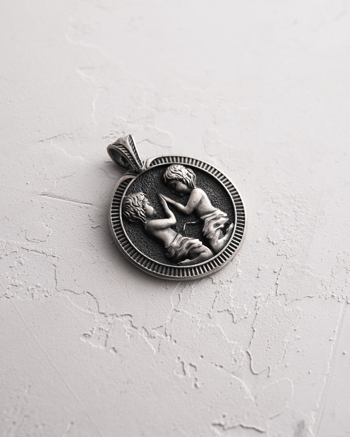 Silver pendant Zodiac sign - GEMINI