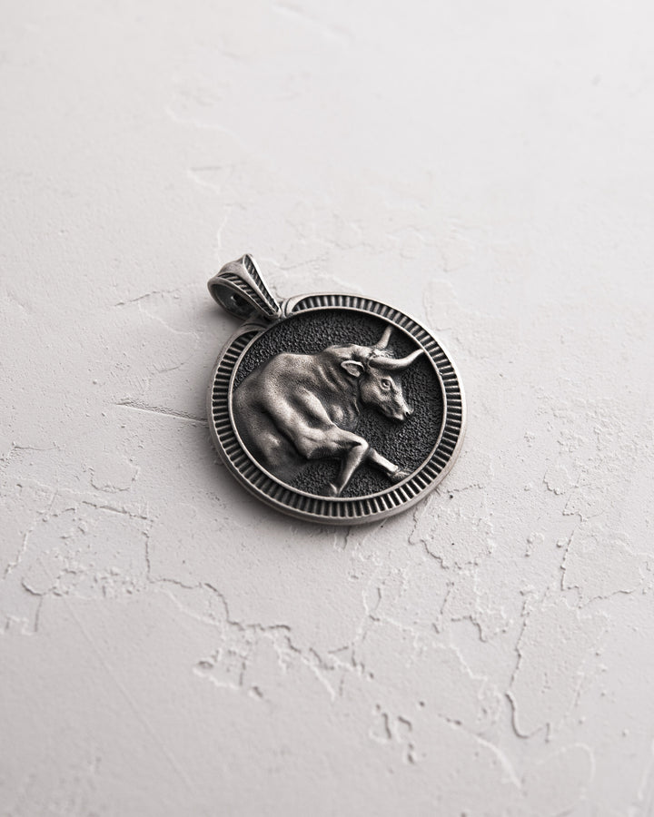 Silver pendant Zodiac sign - TAURUS