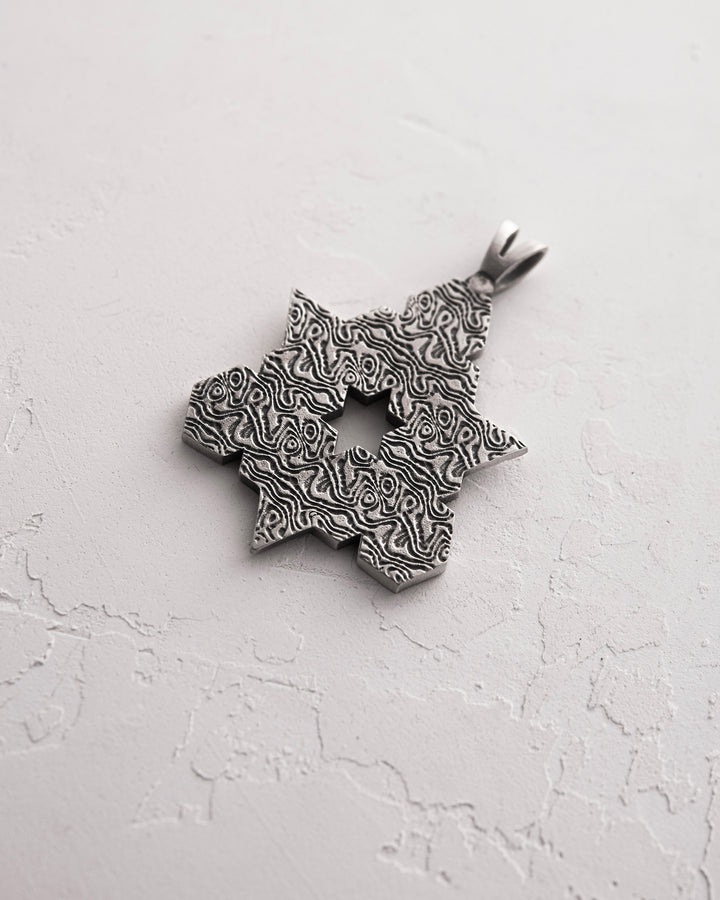 Silver pendant STAR OF DAVID (Hebrew)