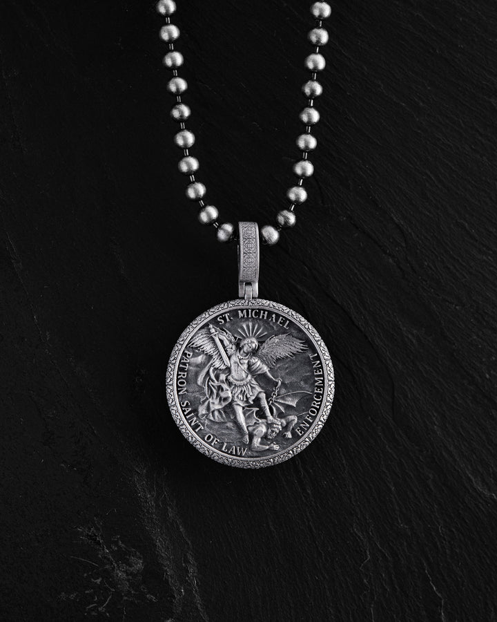 Silver pendant ST. ARCHANGEL MICHAEL. PRAYER