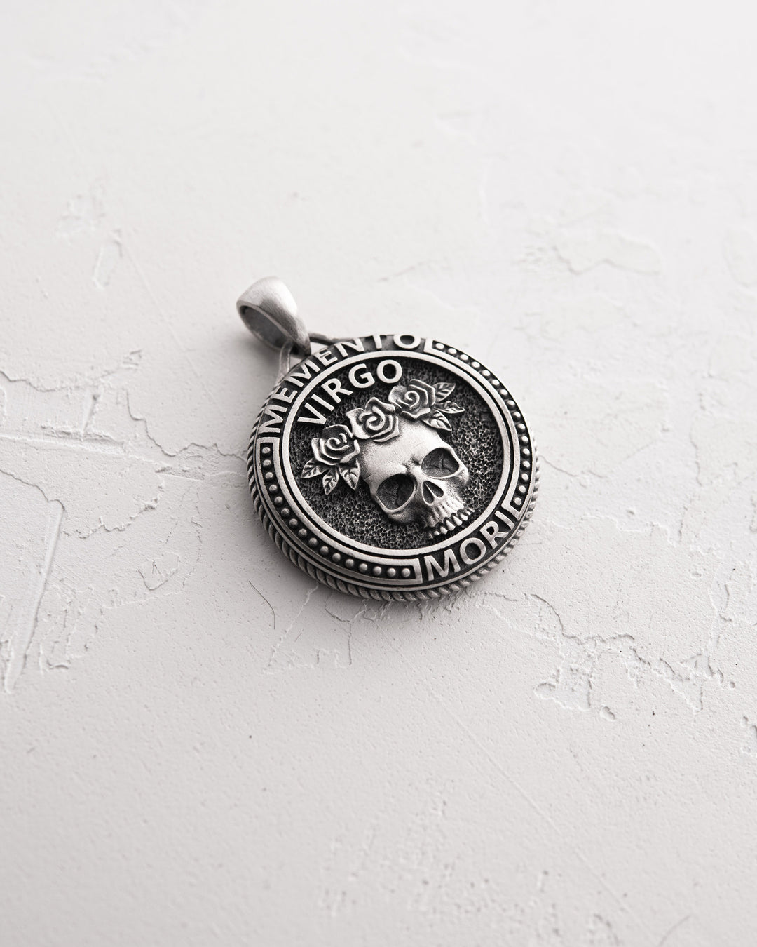Silver pendant Zodiac sign - VIRGO. MEMENTO MORI (miss)