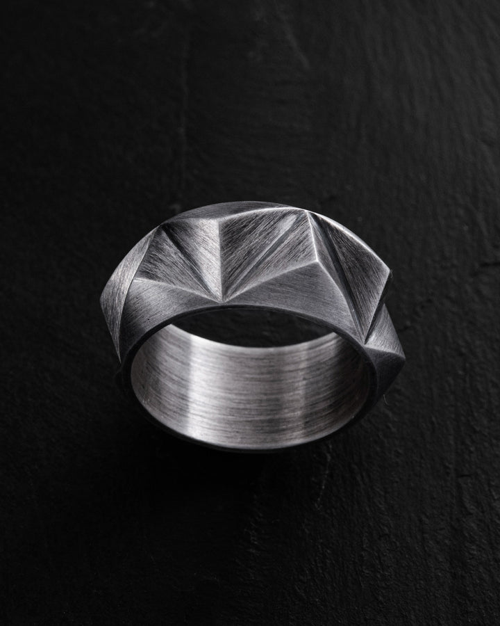 Silver ring TRIEDRE