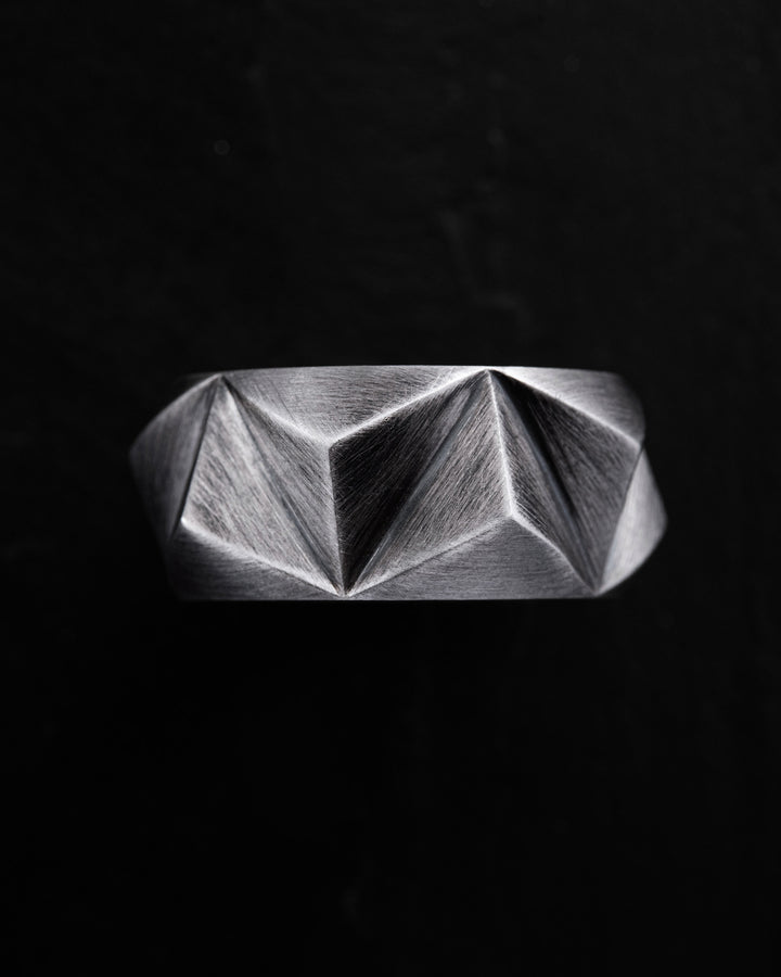 Silver ring TRIEDRE