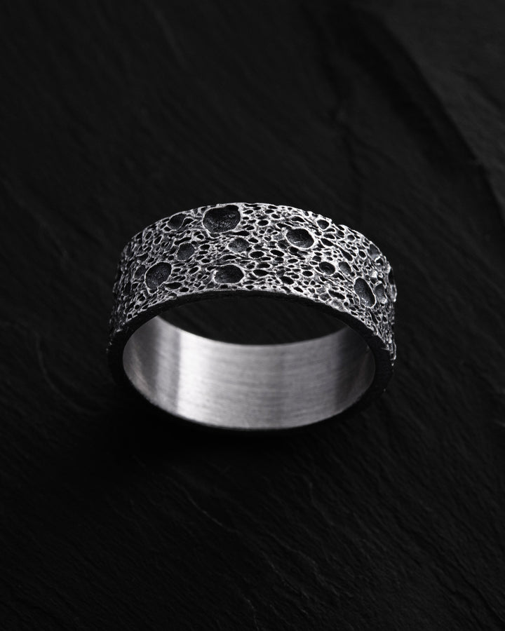 Silver ring MOON SURFACE