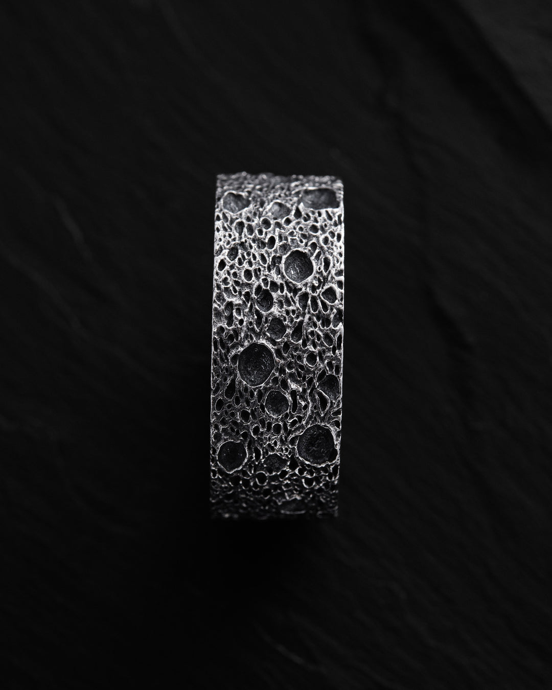 Silver ring MOON SURFACE