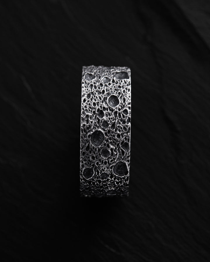 Silver ring MOON SURFACE