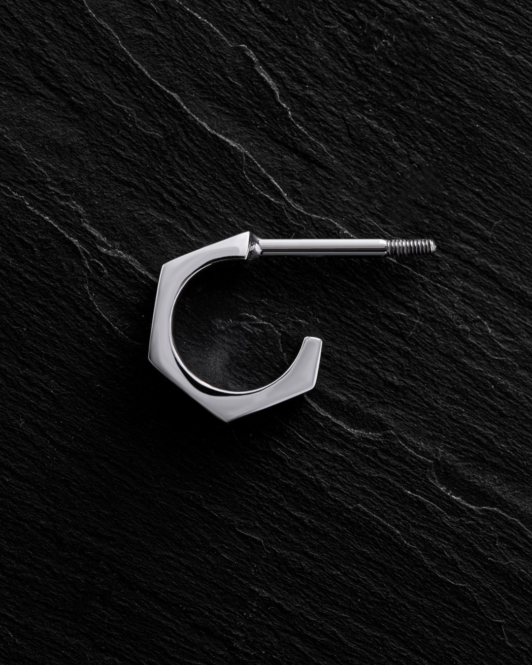 14k white gold single earring EDGES