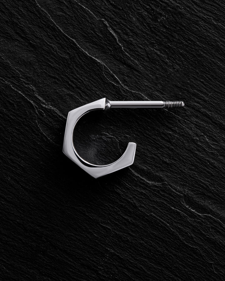 14k white gold single earring EDGES