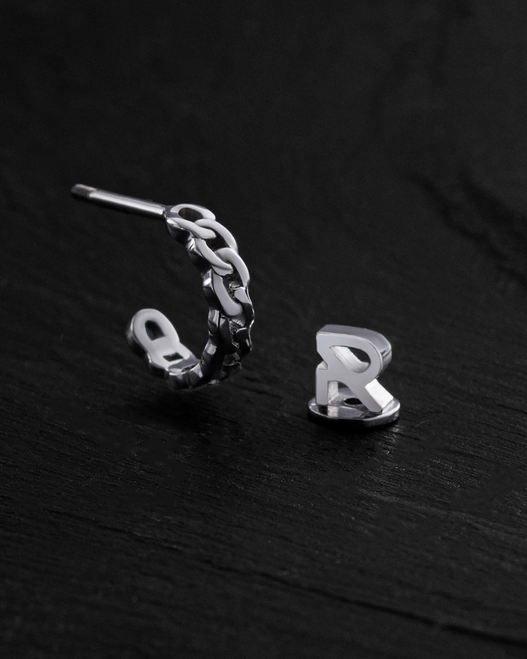 14k white gold single earring CHAIN