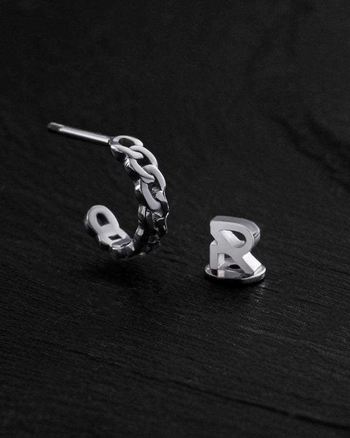 14k white gold single earring CHAIN