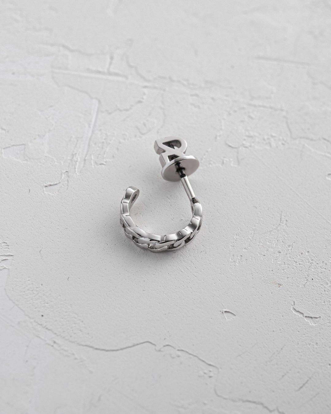 14k white gold single earring CHAIN