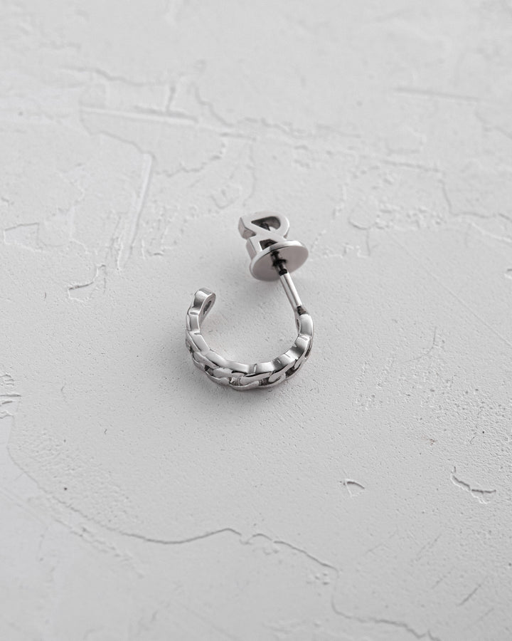 14k white gold single earring CHAIN